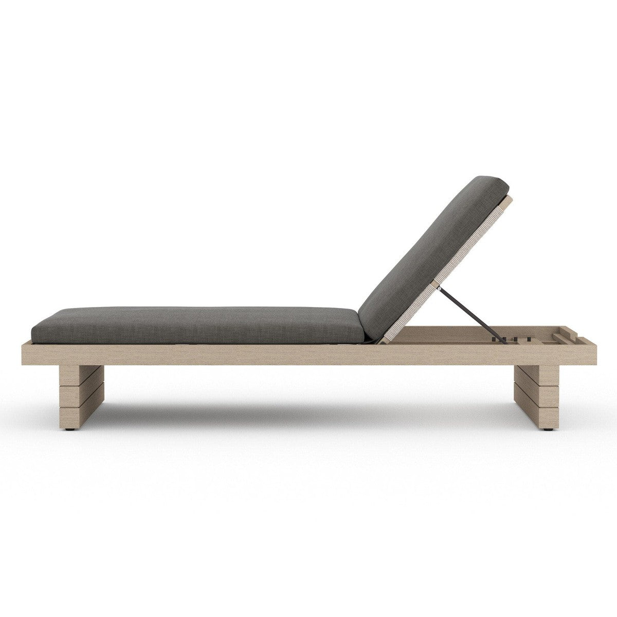 Leroy Outdoor Chaise - Washed Brown - Venao Charcoal