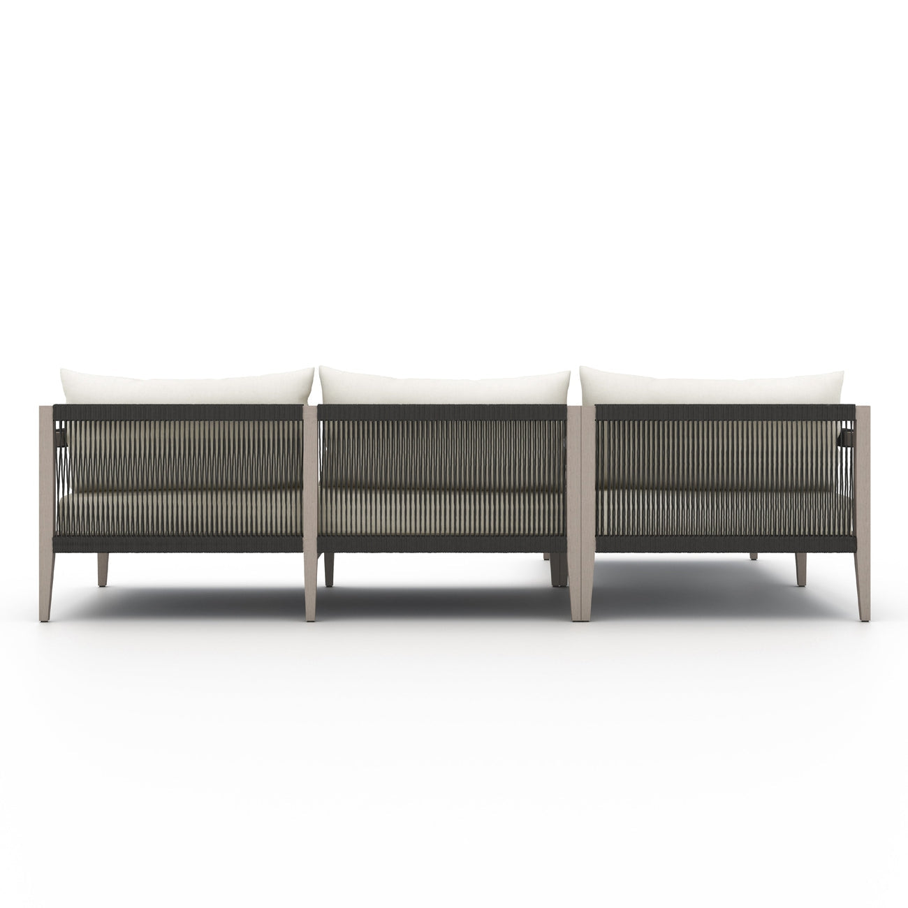 Sherwood 2 Pc Sectional-Four Hands-FH-223269-003-Outdoor SectionalsNatural Teak-Fsc / Grey Rope-LAF-Faye Ash-49-France and Son