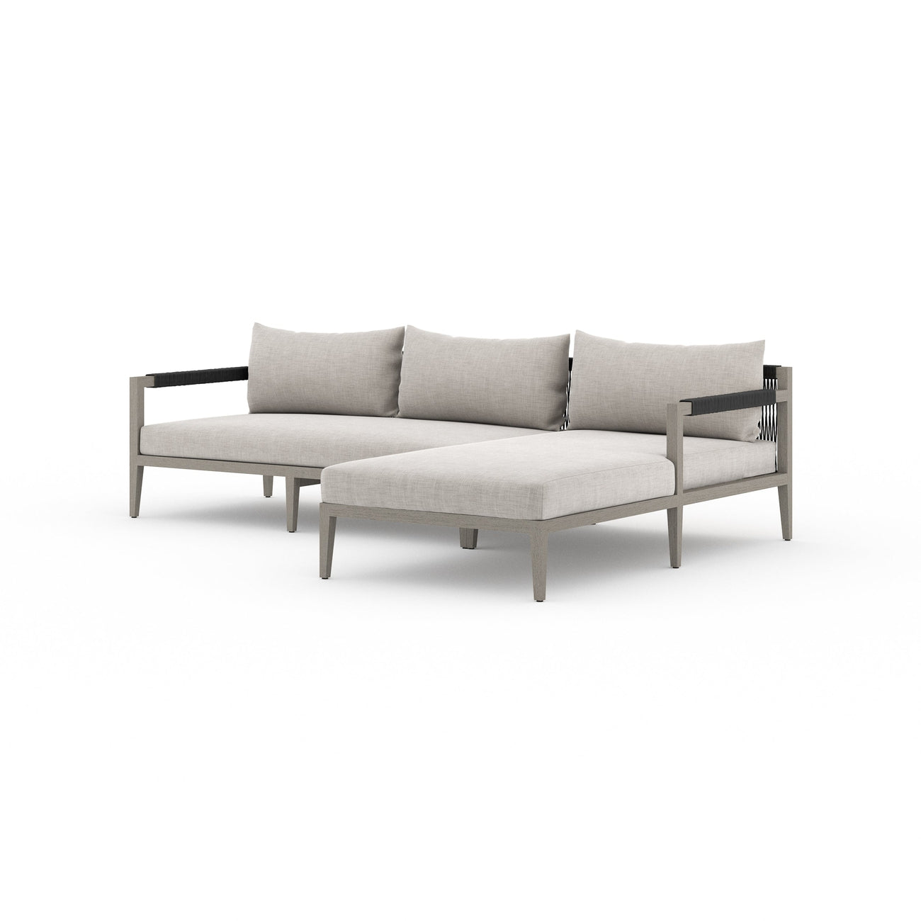 Sherwood 2 Pc Sectional-Four Hands-FH-223270-006-Outdoor SectionalsWeathered Grey-Fsc / Dark Grey Rope-RAF-Stone Grey-36-France and Son