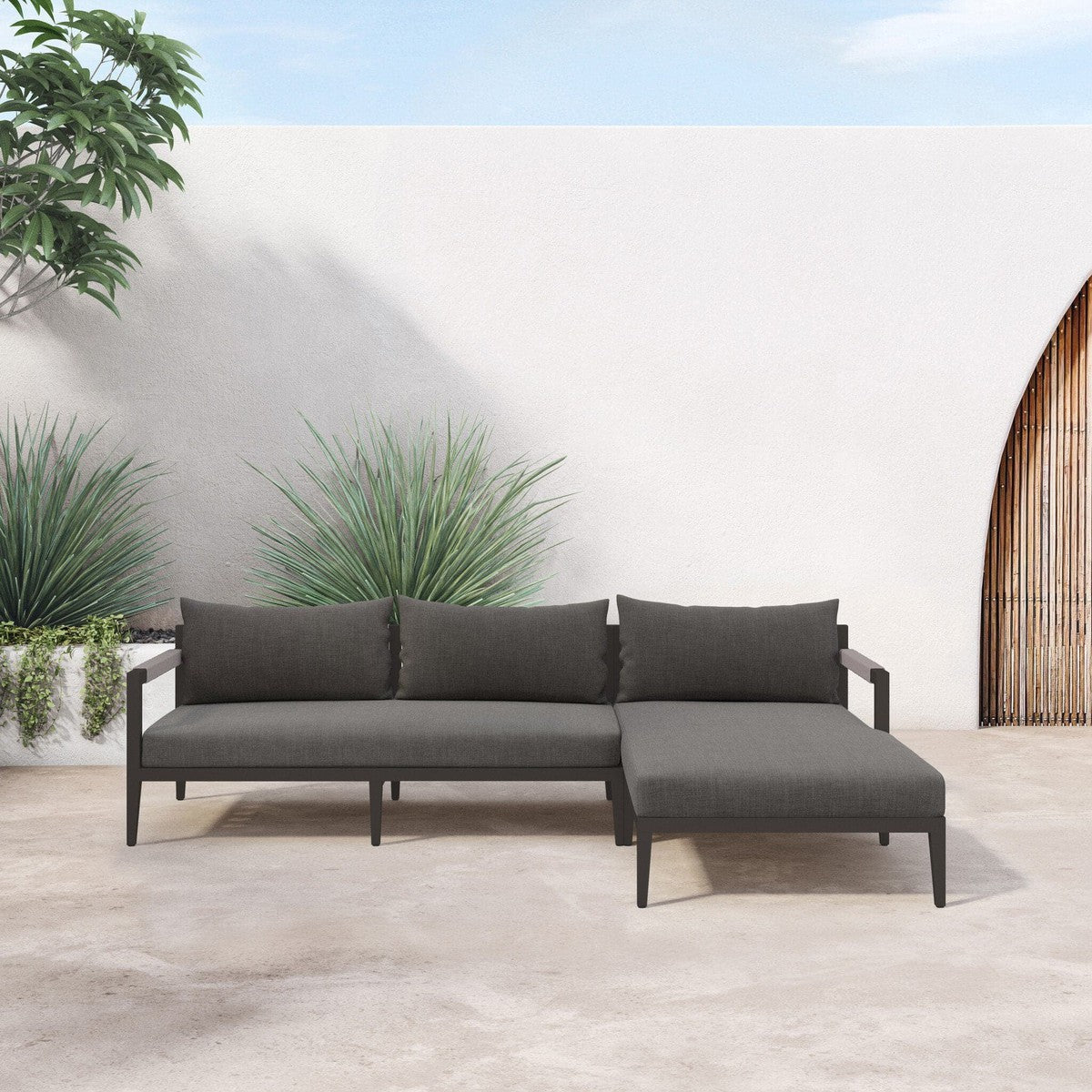 Sherwood Outdoor 2-Piece Sectional, Bronze - Venao Charcoal