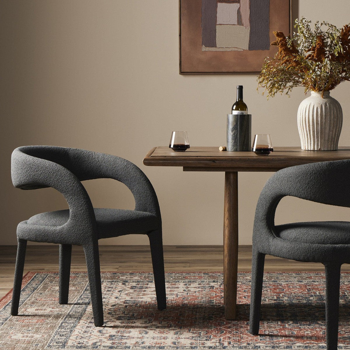 Hawkins Dining Chair - FIQA Boucle Charcoal