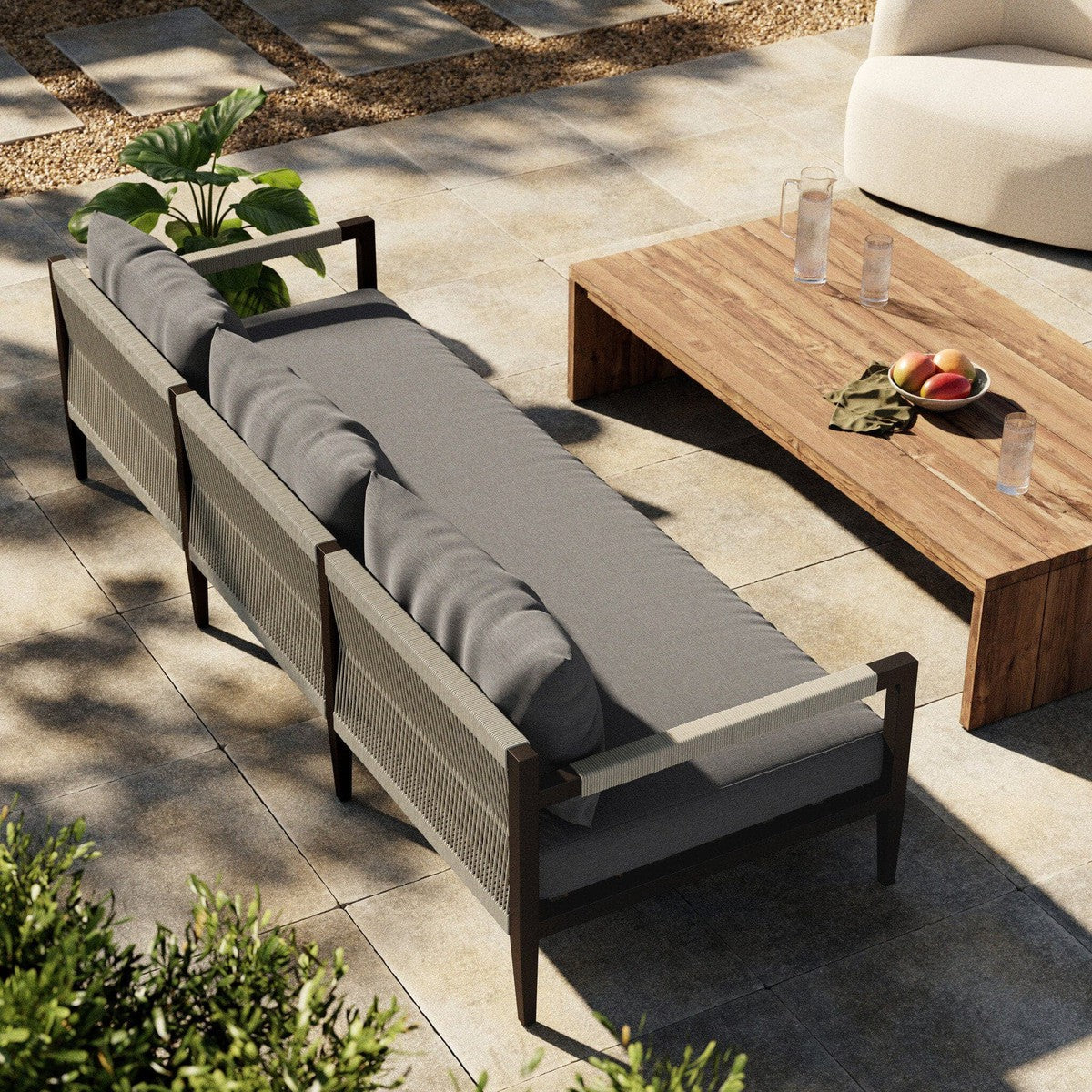 Sherwood Outdoor Sofa, Bronze - Venao Charcoal