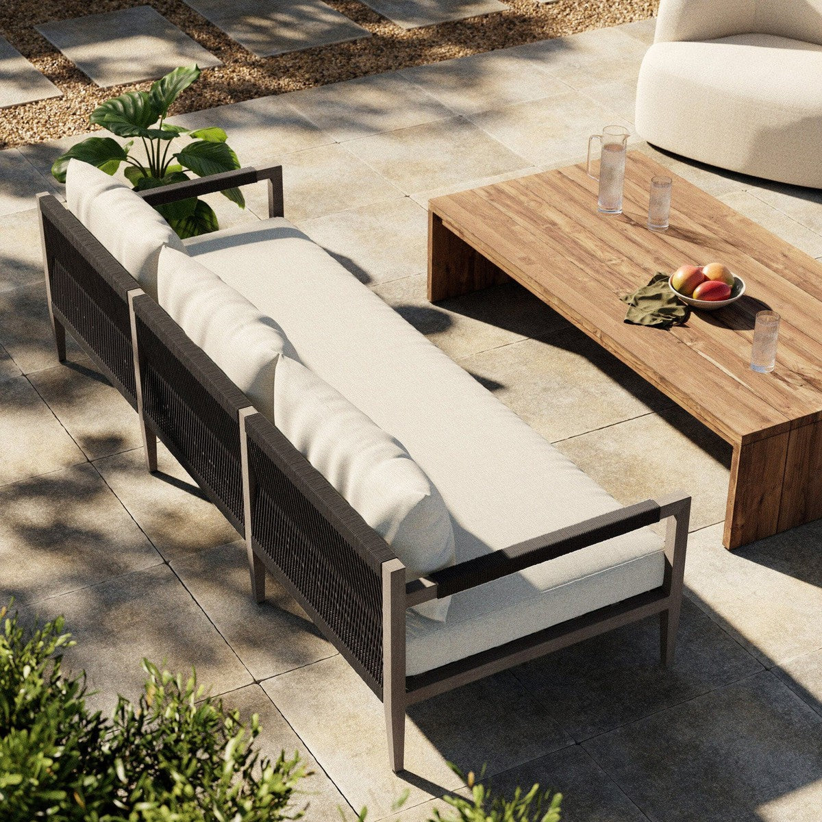 Sherwood Outdoor Sofa, Weathered Grey - Venao Ivory