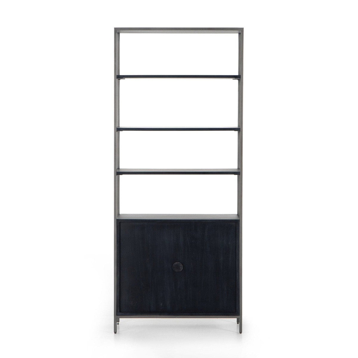 Trey Modular Wide Bookcase - Black Wash Poplar