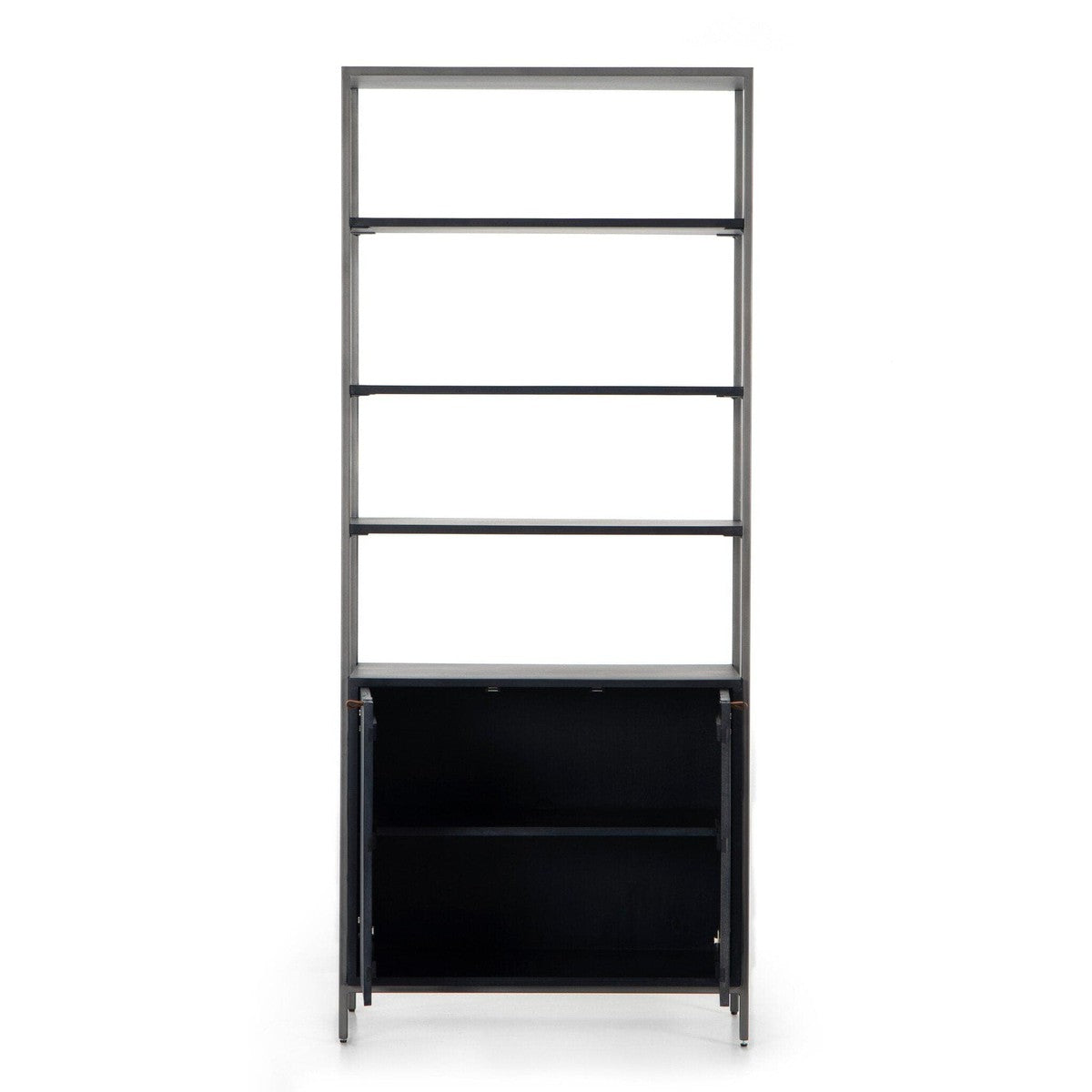 Trey Modular Wide Bookcase - Black Wash Poplar