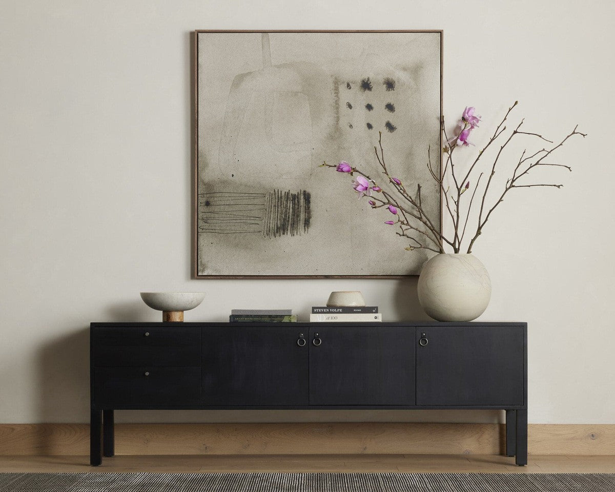 Isador Media Console - Black Wash Poplar