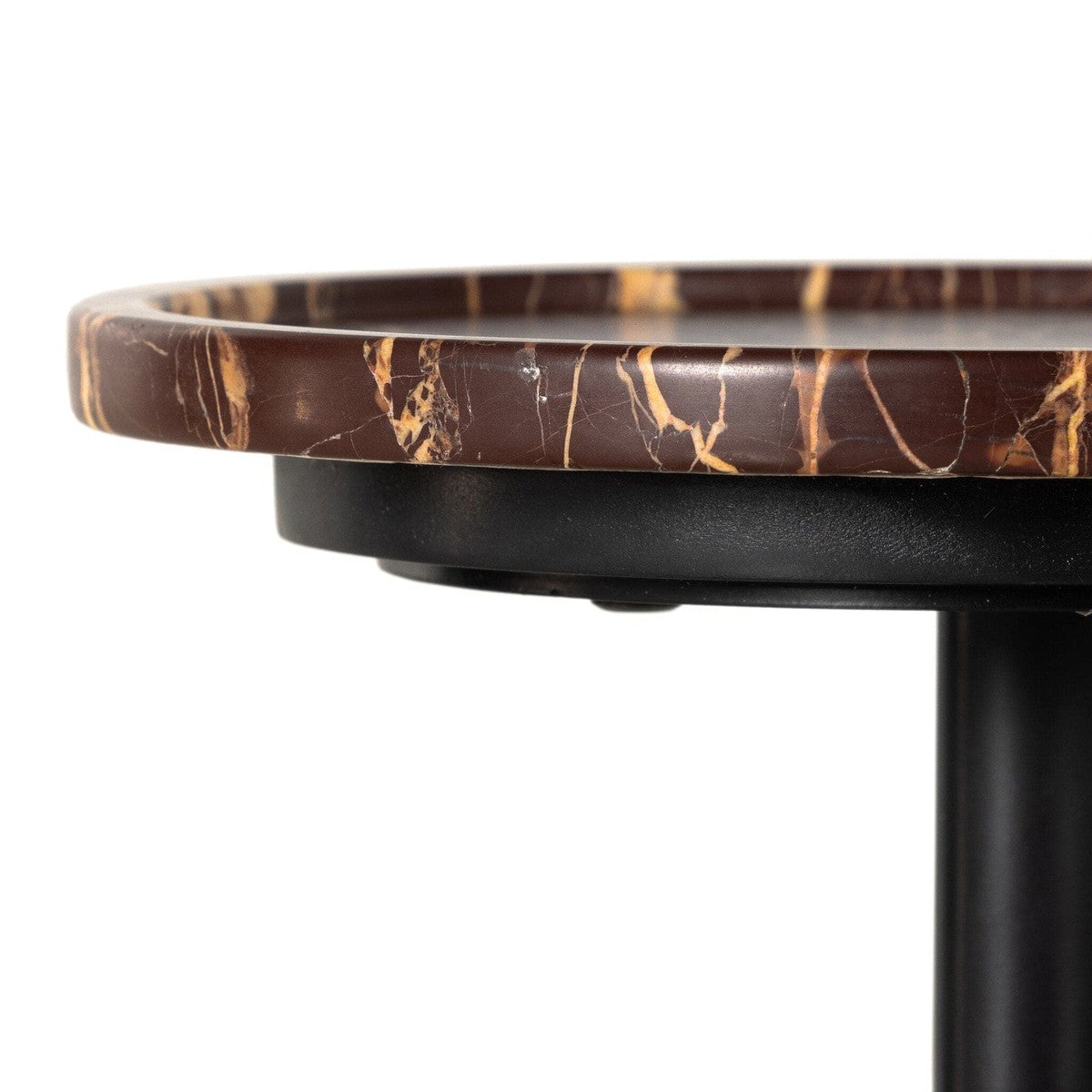 Viola Accent Table - Merlot Marble