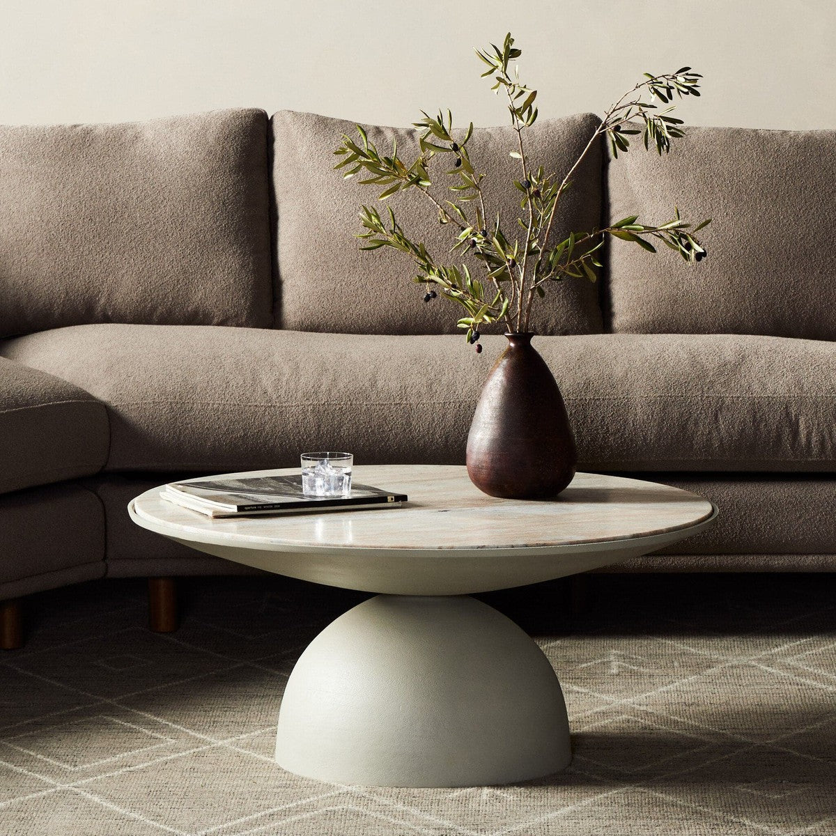 Corbett Coffee Table - Creamy Taupe Marble