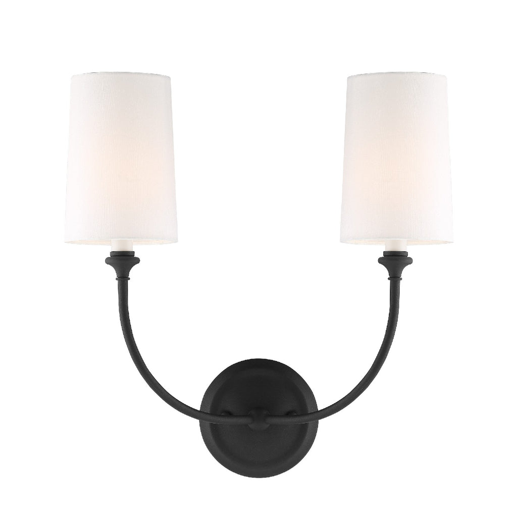 Libby Langdon For Crystorama Sylvan 2 Light Sconce-Crystorama Lighting Company-CRYSTO-2242-BF-Wall LightingBlack Forged-1-France and Son