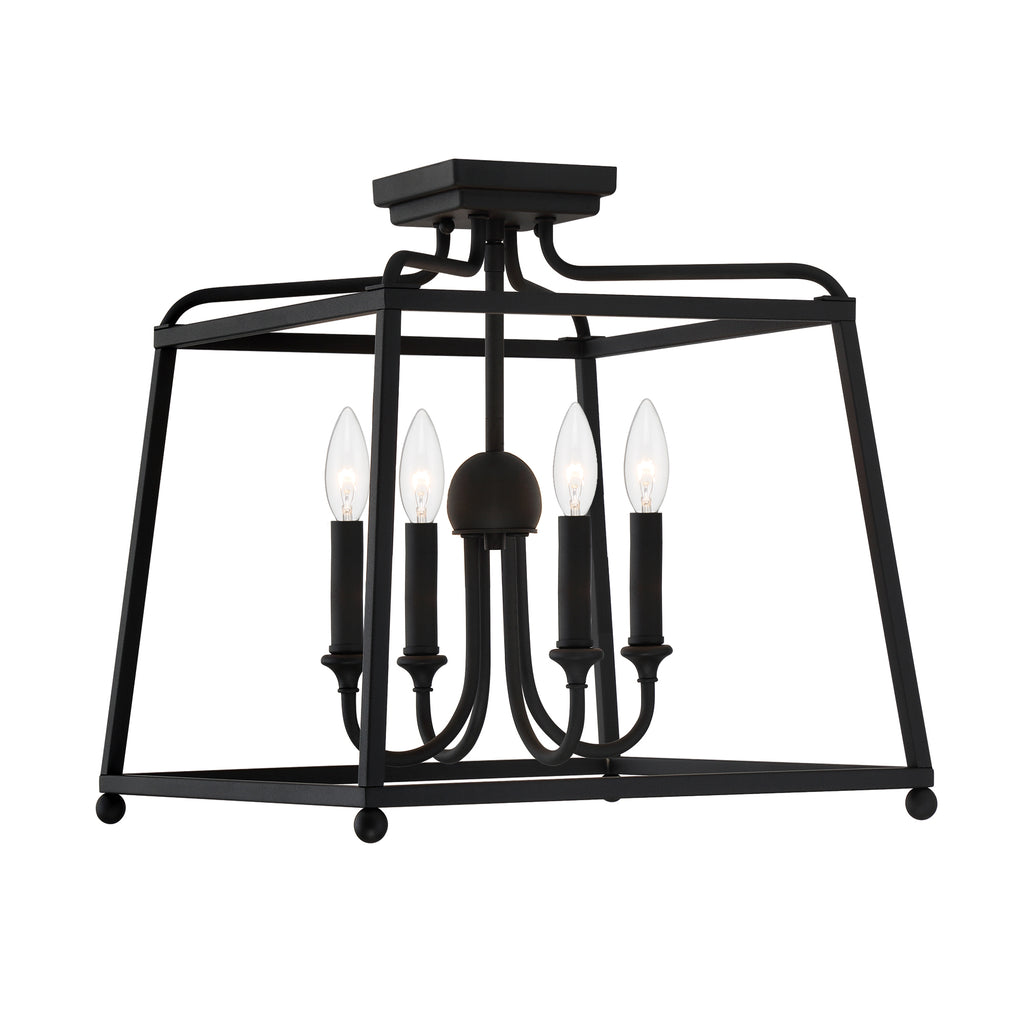 Libby Langdon For Crystorama Sylvan 4 Light Ceiling Mount-Crystorama Lighting Company-CRYSTO-2243-BF_NOSHADE-ChandeliersWithout Shade-Black Forged-3-France and Son