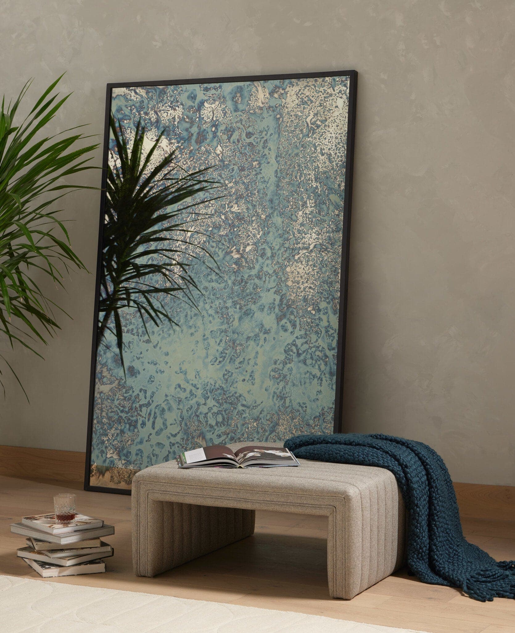 Acid Wash Floor Mirror - Iron Matte Black