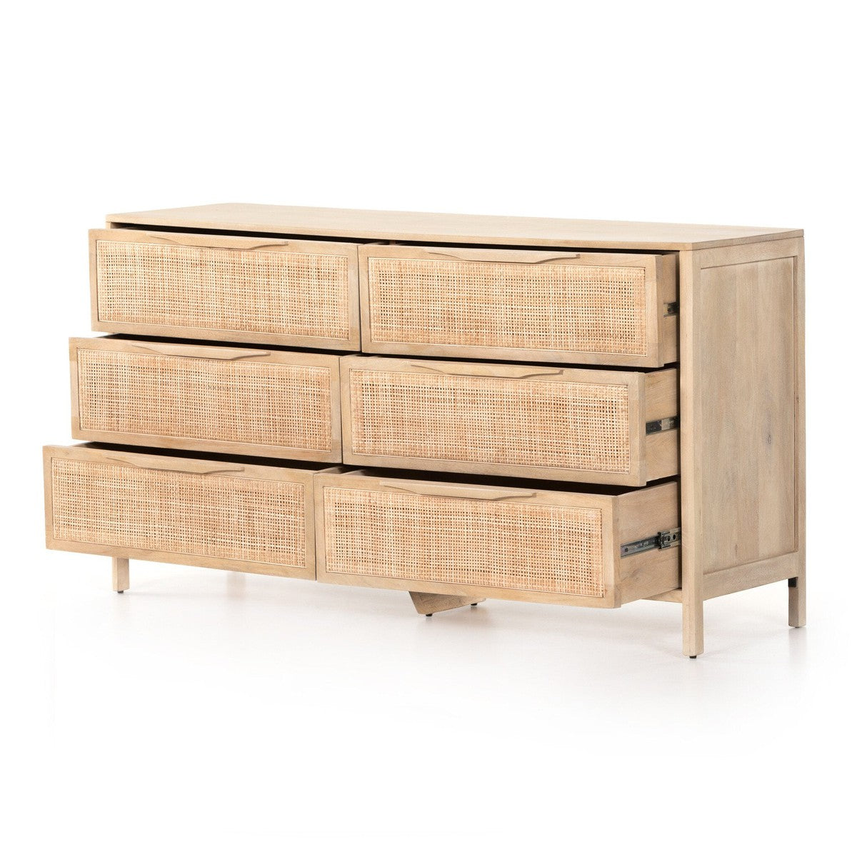 Sydney 6 Drawer Dresser - Natural Cane