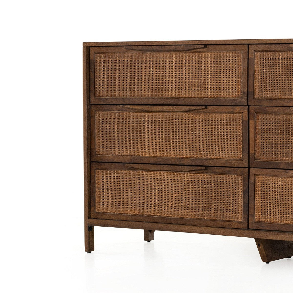 Sydney 6 Drawer Dresser - Brown Cane