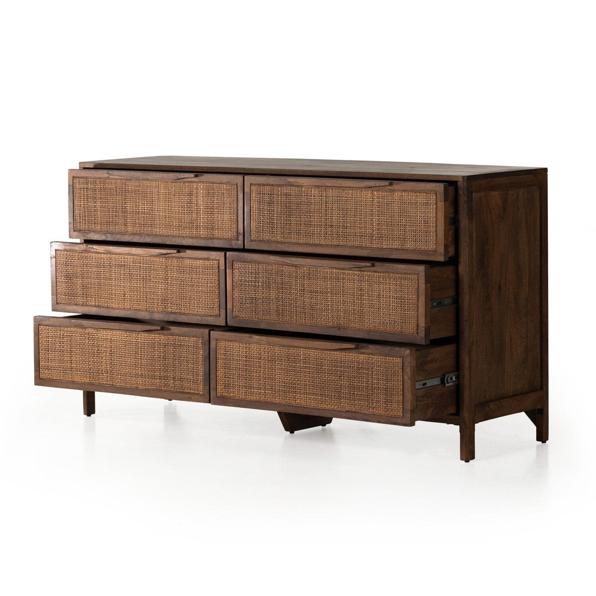 Sydney 6 Drawer Dresser - Brown Cane