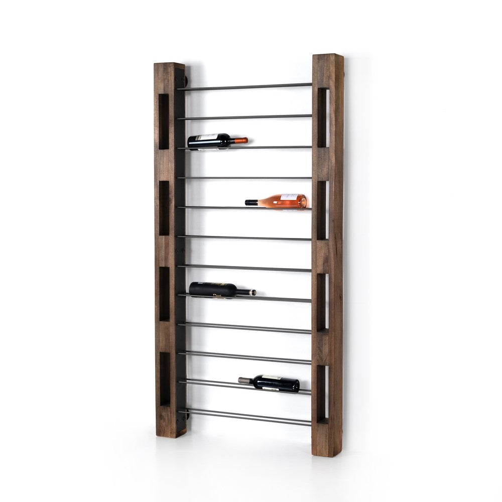 Ortega Wine Rack - Smoked Mango-Four Hands-FH-225199-001-Wall Decor-2-France and Son