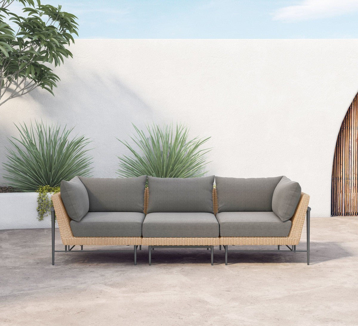 Cavan Outdoor 3 Pc Sectional - Venao Charcoal