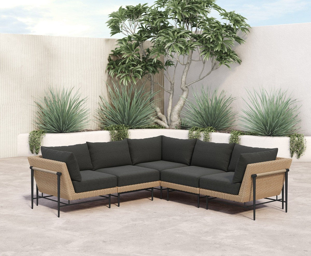 Cavan Outdoor 5 Pc Sectional - Venao Charcoal