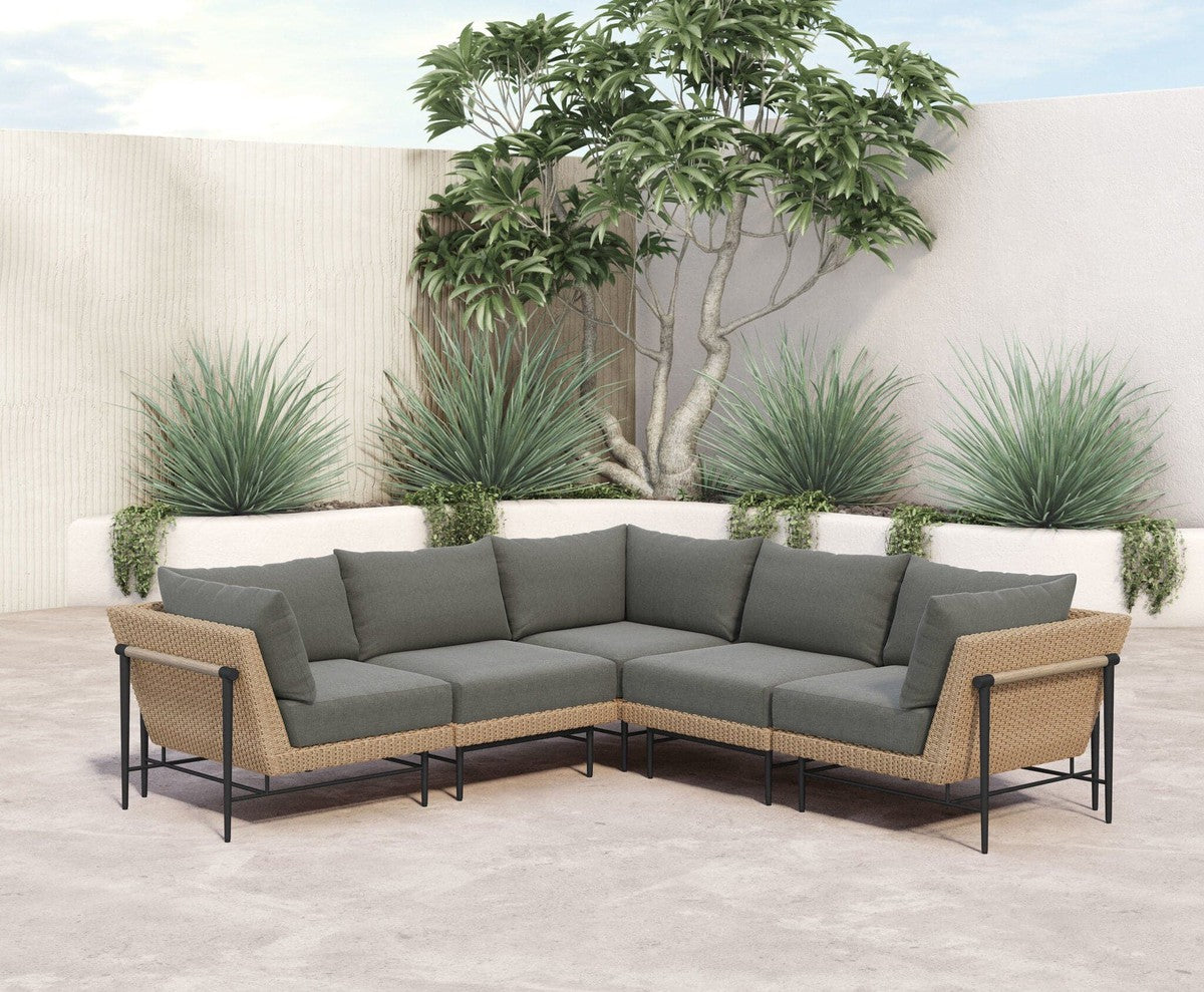 Cavan Outdoor 5 Pc Sectional - Venao Charcoal