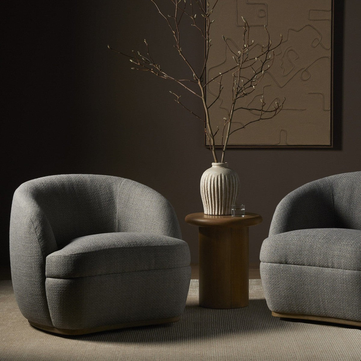 Sandie Swivel Chair - Gibson Silver