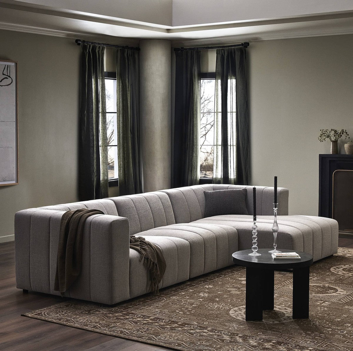 Langham Channeled 3-Piece Sectional - Napa Sandstone