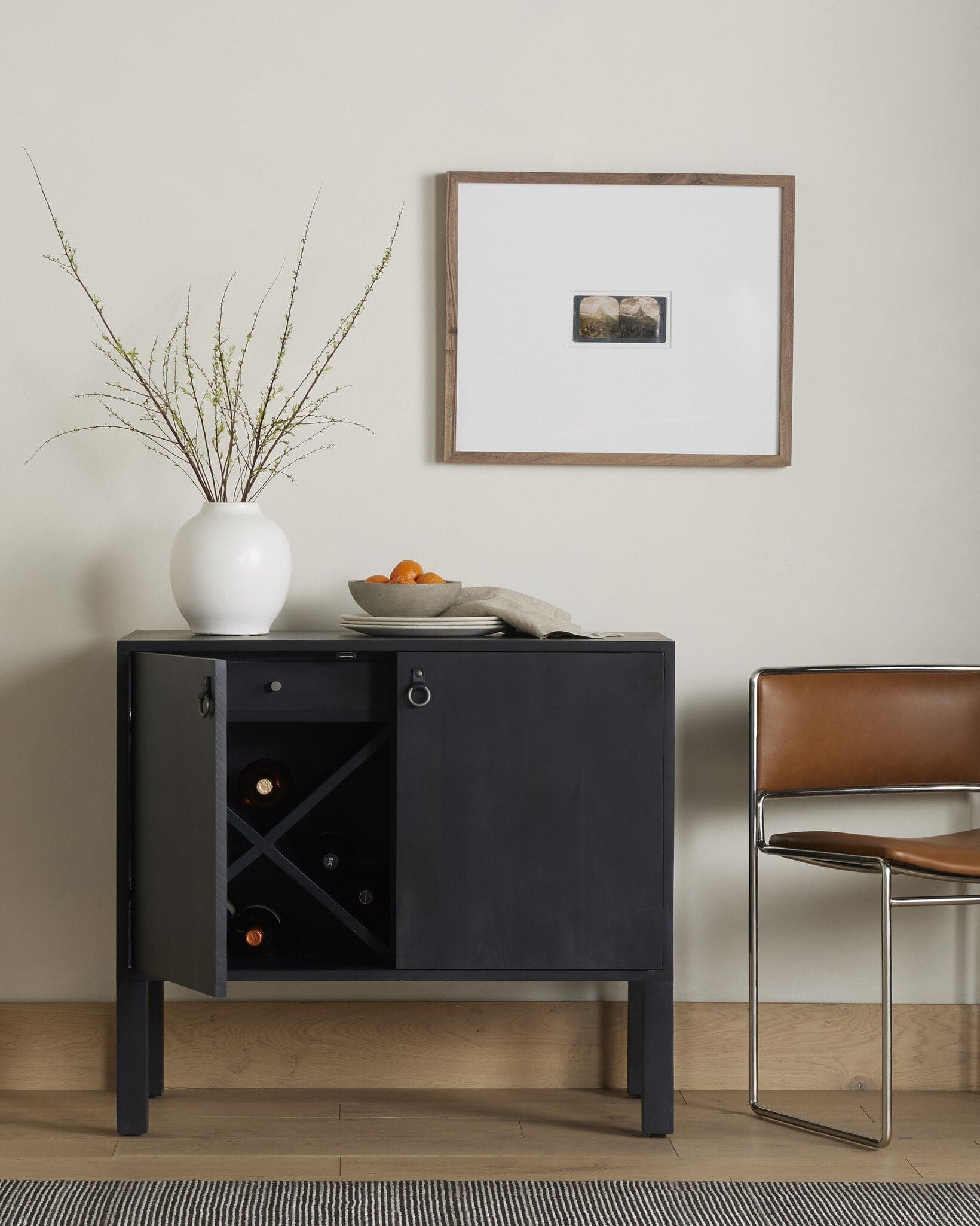 Isador Bar Cabinet - Black Wash Poplar