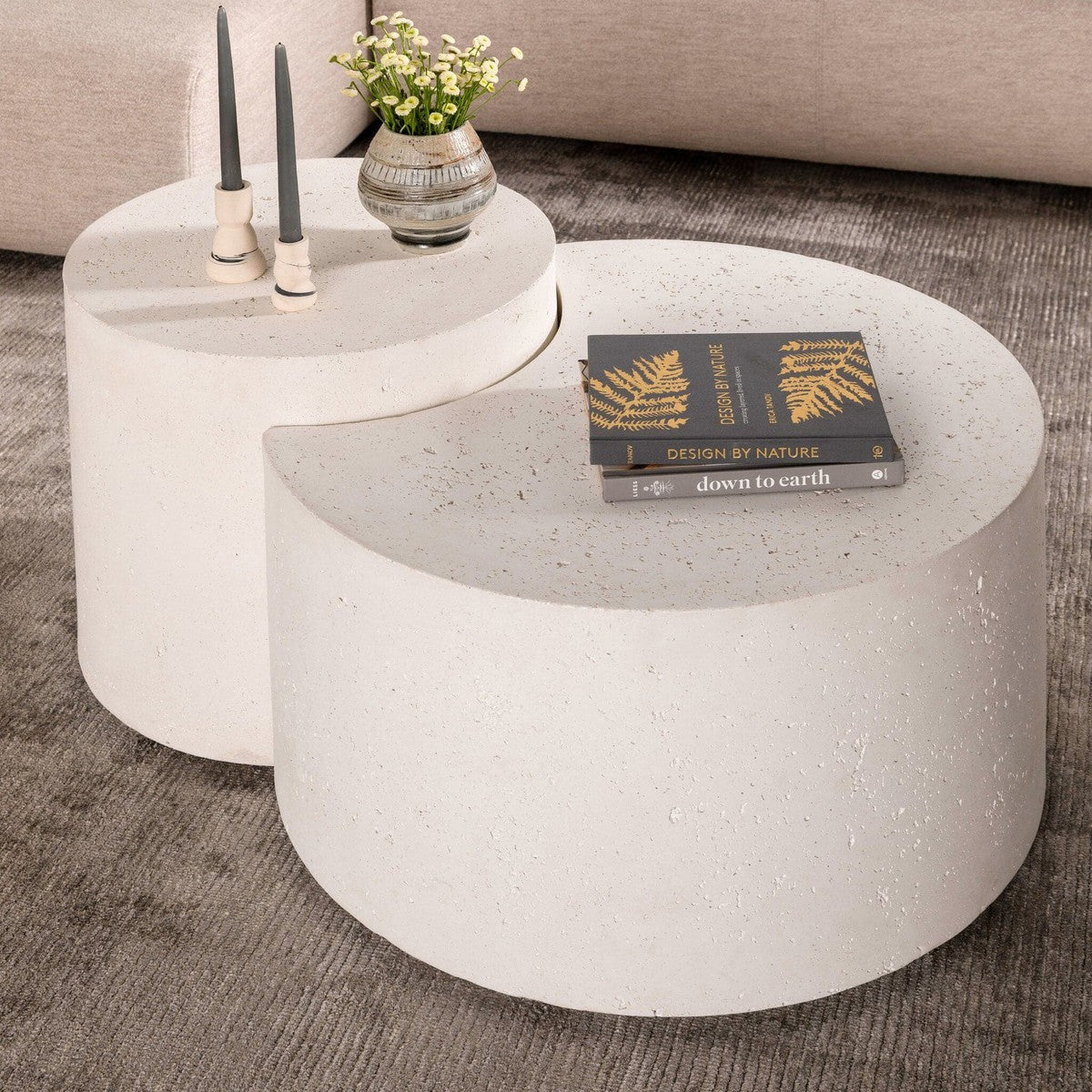 Meza Nesting Coffee Table - Textured White