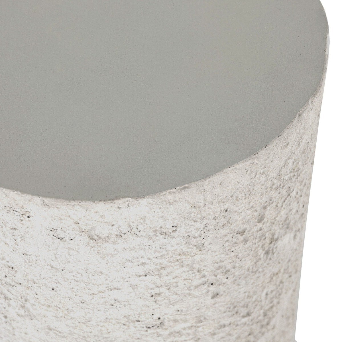 Otero Outdoor Round End Table - Matte Stone