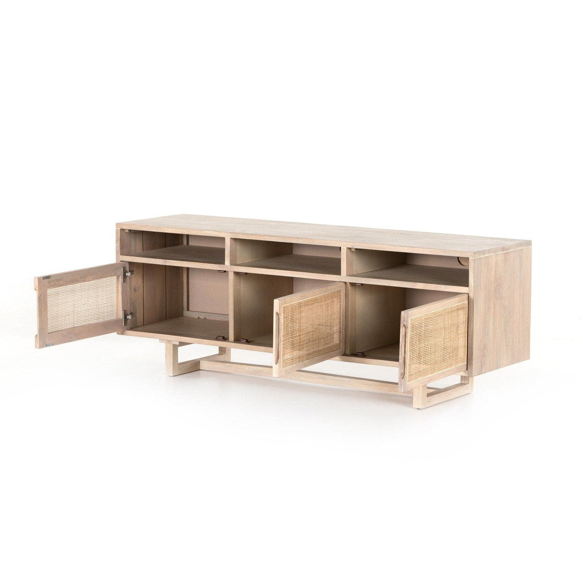 Clarita Media Console - White Wash Mango