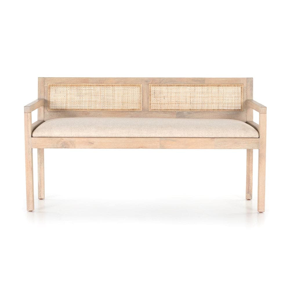 Clarita Accent Bench-Four Hands-FH-226611-001-BenchesWhite Wash Mango-3-France and Son