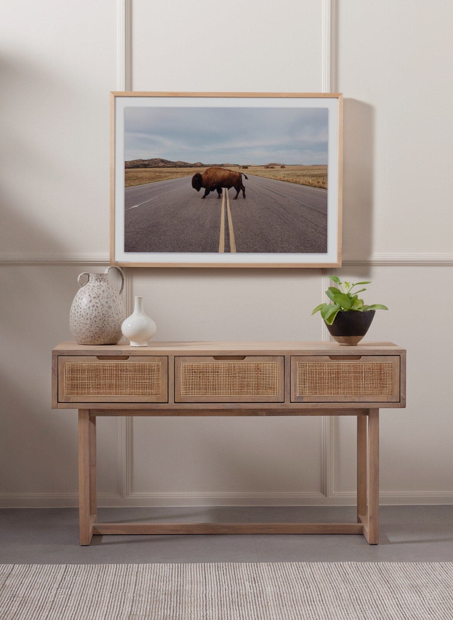 Clarita Console Table - White Wash Mango