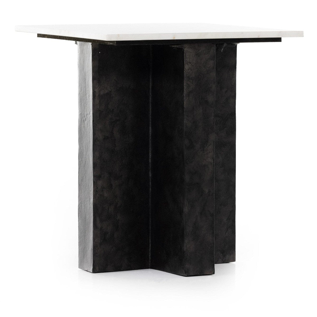 Terrell End Table - Polished White Marble