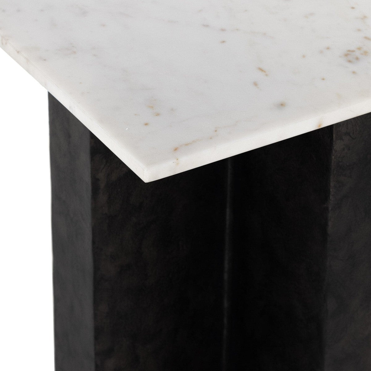 Terrell End Table - Polished White Marble