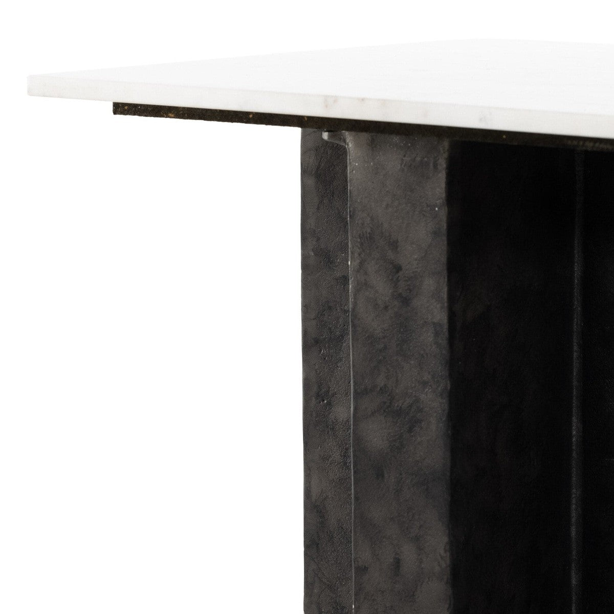 Terrell End Table - Polished White Marble