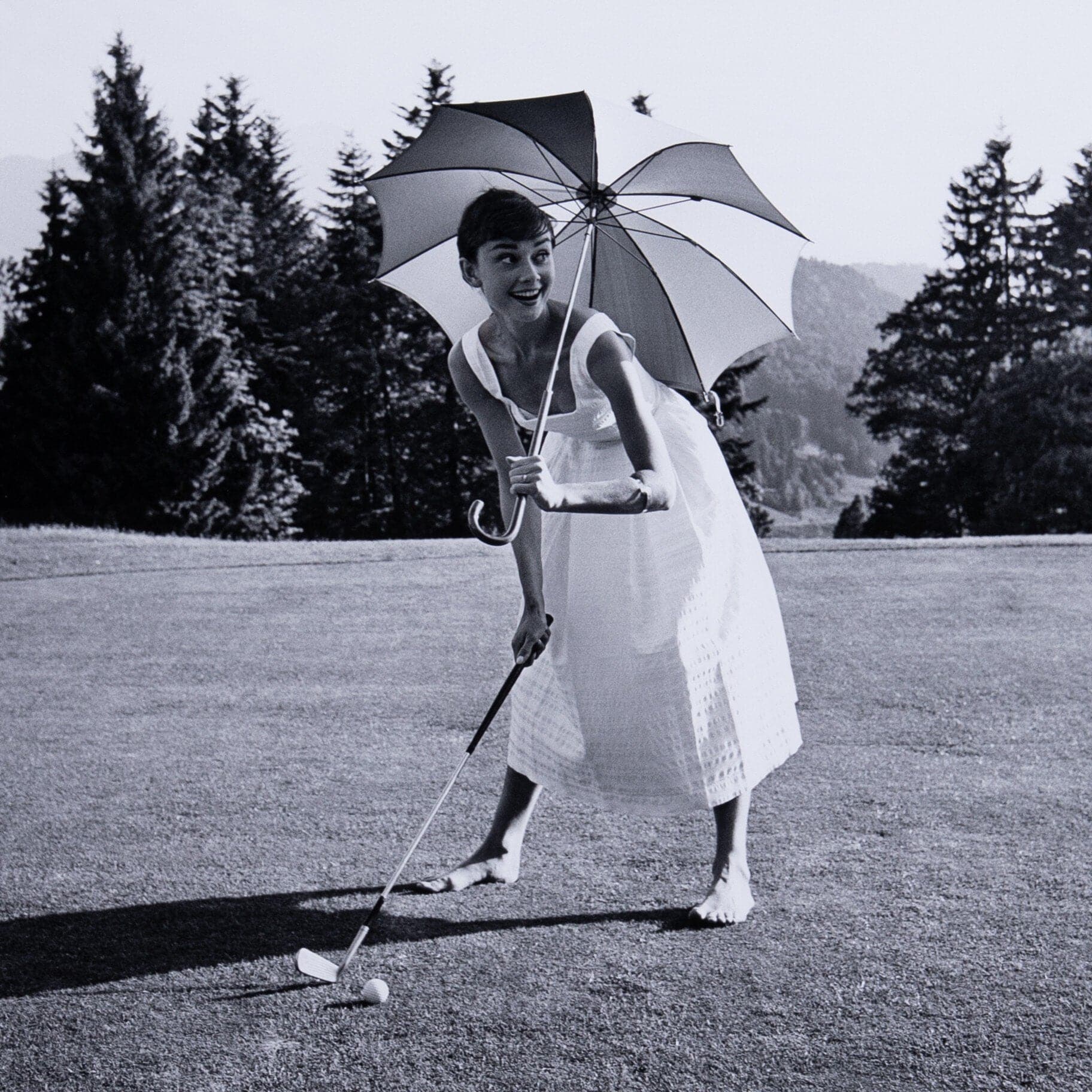 Golfing Hepburn by Getty Images - Black 2.5 Maple