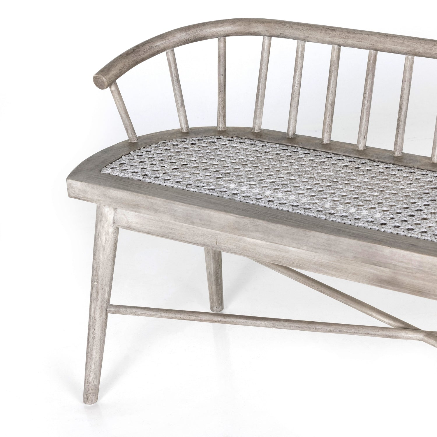 Alcott Outdoor Dining Bench - Grey Teak-Four Hands-FH-226852-002-Benches-3-France and Son