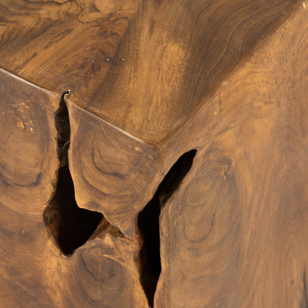 Teak Square Stool - Aged Natural Teak