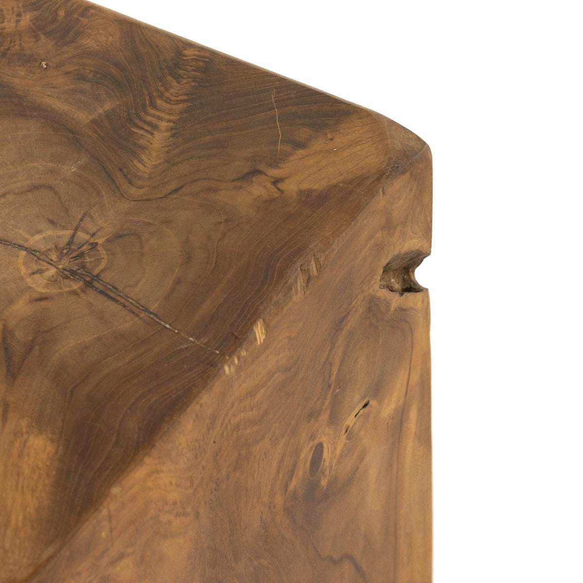 Teak Square Stool - Aged Natural Teak