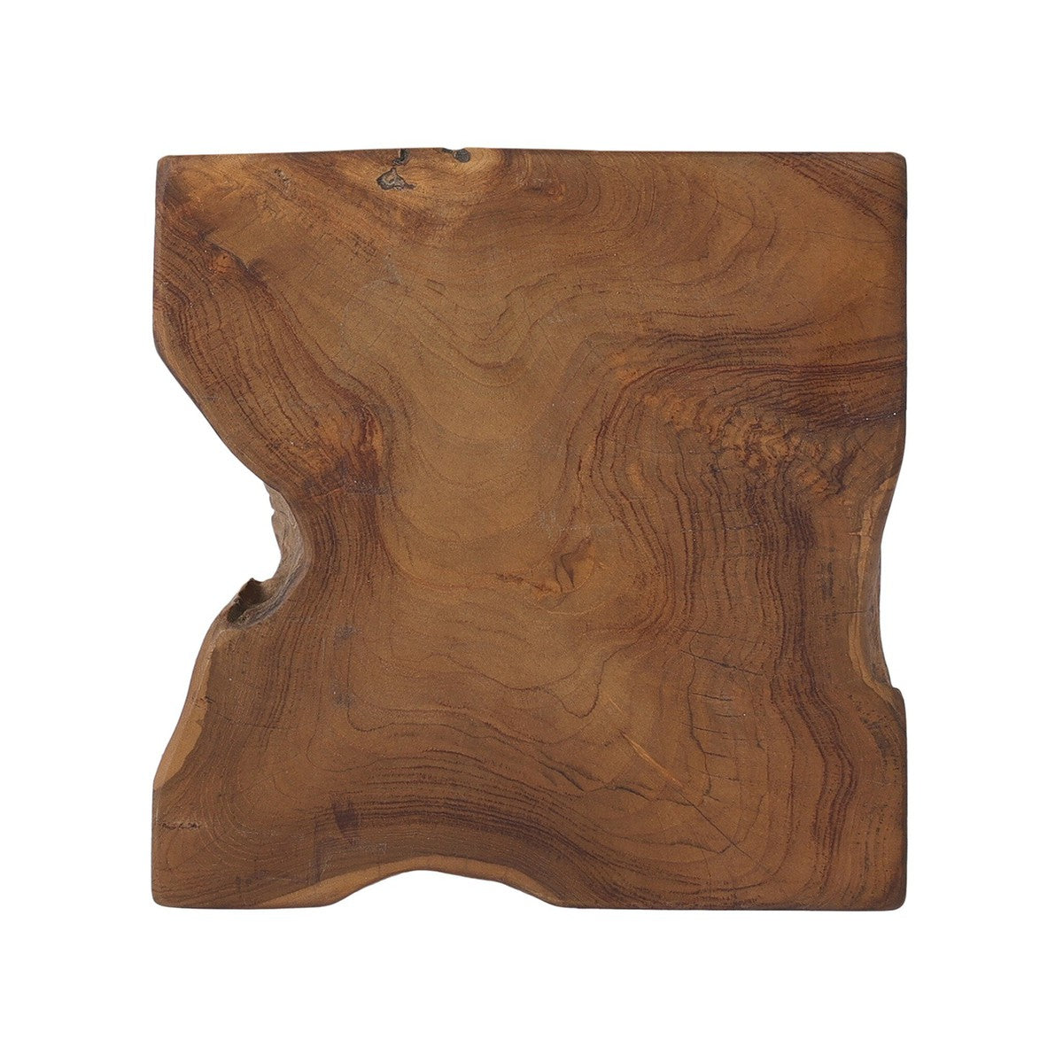 Teak Square Stool - Aged Natural Teak