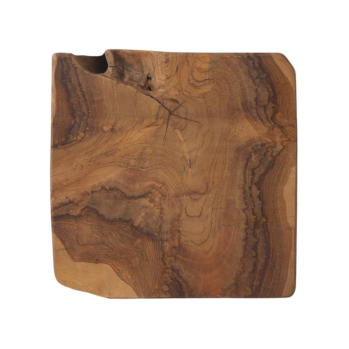 Teak Square Stool - Aged Natural Teak