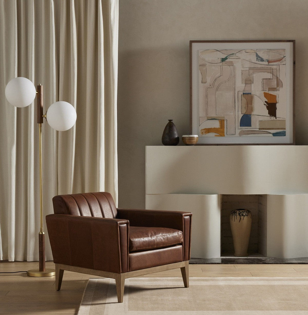 Colome Floor Lamp - Aged Brass