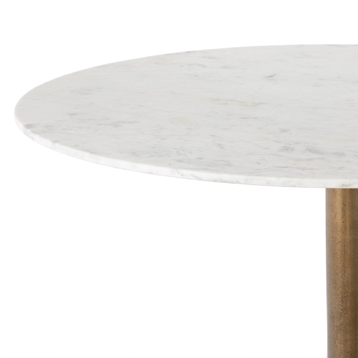 Helen Round Bistro Table - Polished White Marble