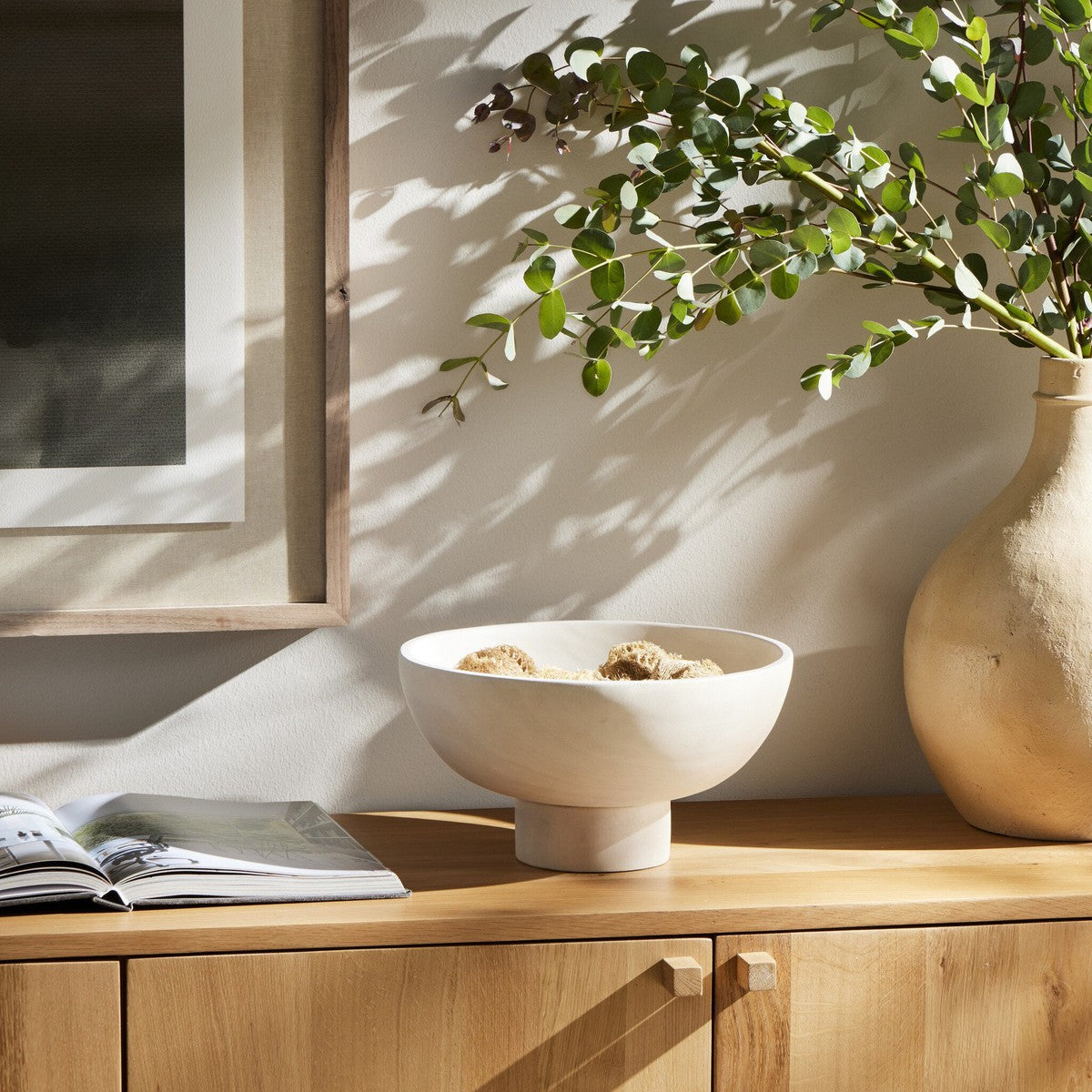 Turned Pedestal Bowl - Ivory