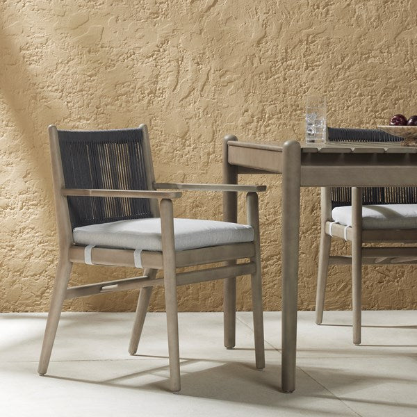 Rosen Outdoor Dining Armchair - Grey-Four Hands-FH-227362-003-Outdoor Dining Arm Chair-2-France and Son
