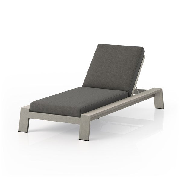Monterey Outdoor Chaise Lounge - Weadhered Grey-Four Hands-FH-227502-002-Chaise LoungesCharcoal-2-France and Son