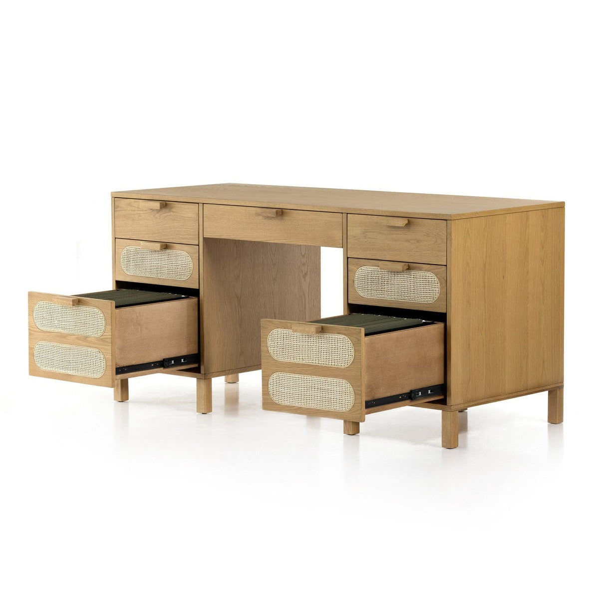 Allegra Executive Desk - Light Natural Cane