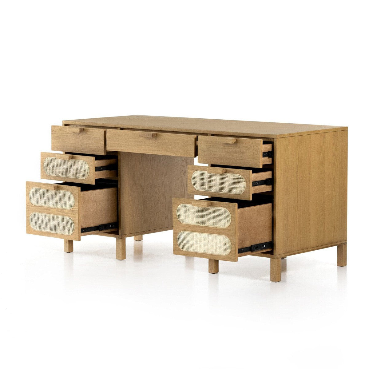 Allegra Executive Desk - Light Natural Cane