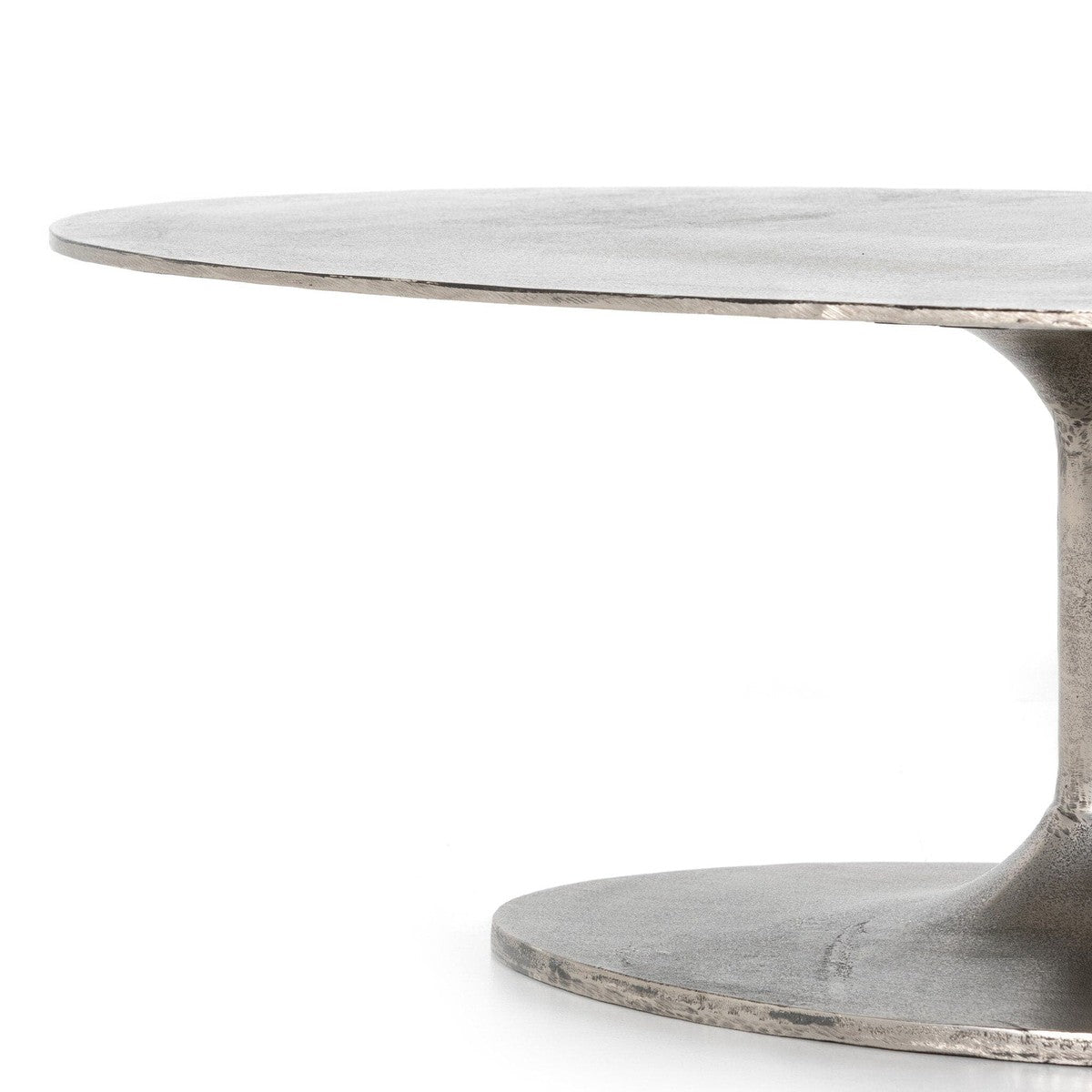 Simone Oval Coffee Table - Raw Antique Nickel