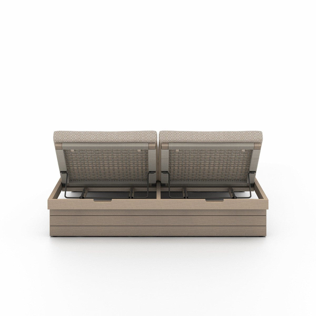 Leroy Outdoor Double Chaise, Washed Brown - Faye Sand