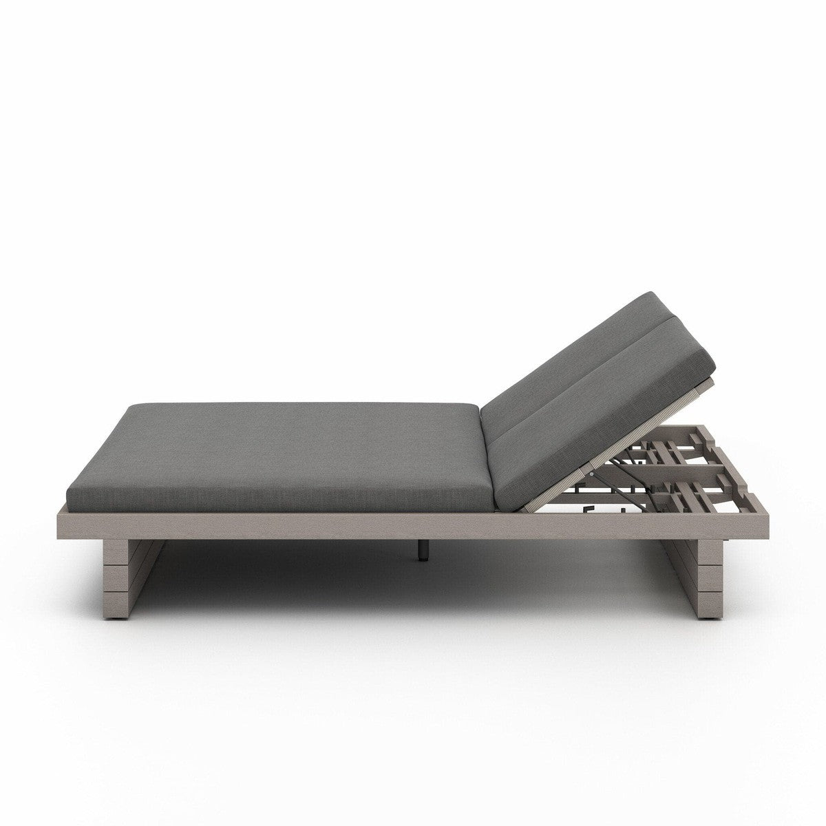 Leroy Outdoor Double Chaise, Weathered Grey - Venao Charcoal