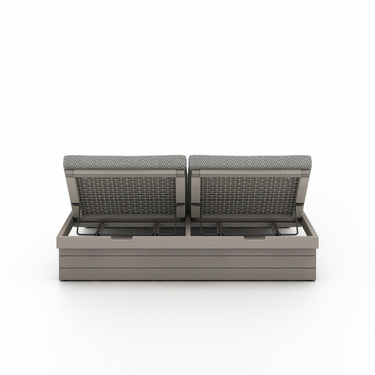 Leroy Outdoor Double Chaise, Weathered Grey - Faye Ash